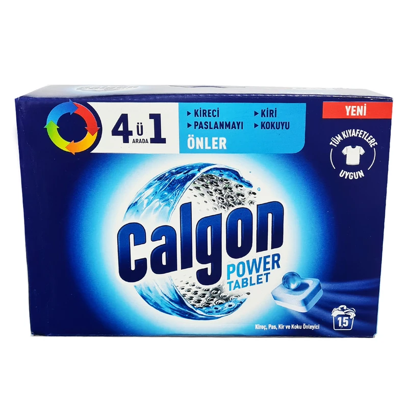 IMG_6698 قرص جرم گیر ماشین لباسشویی کالگون (Calgon) مدل Power Tablet بسته ۱۵ عددی - Image 1
