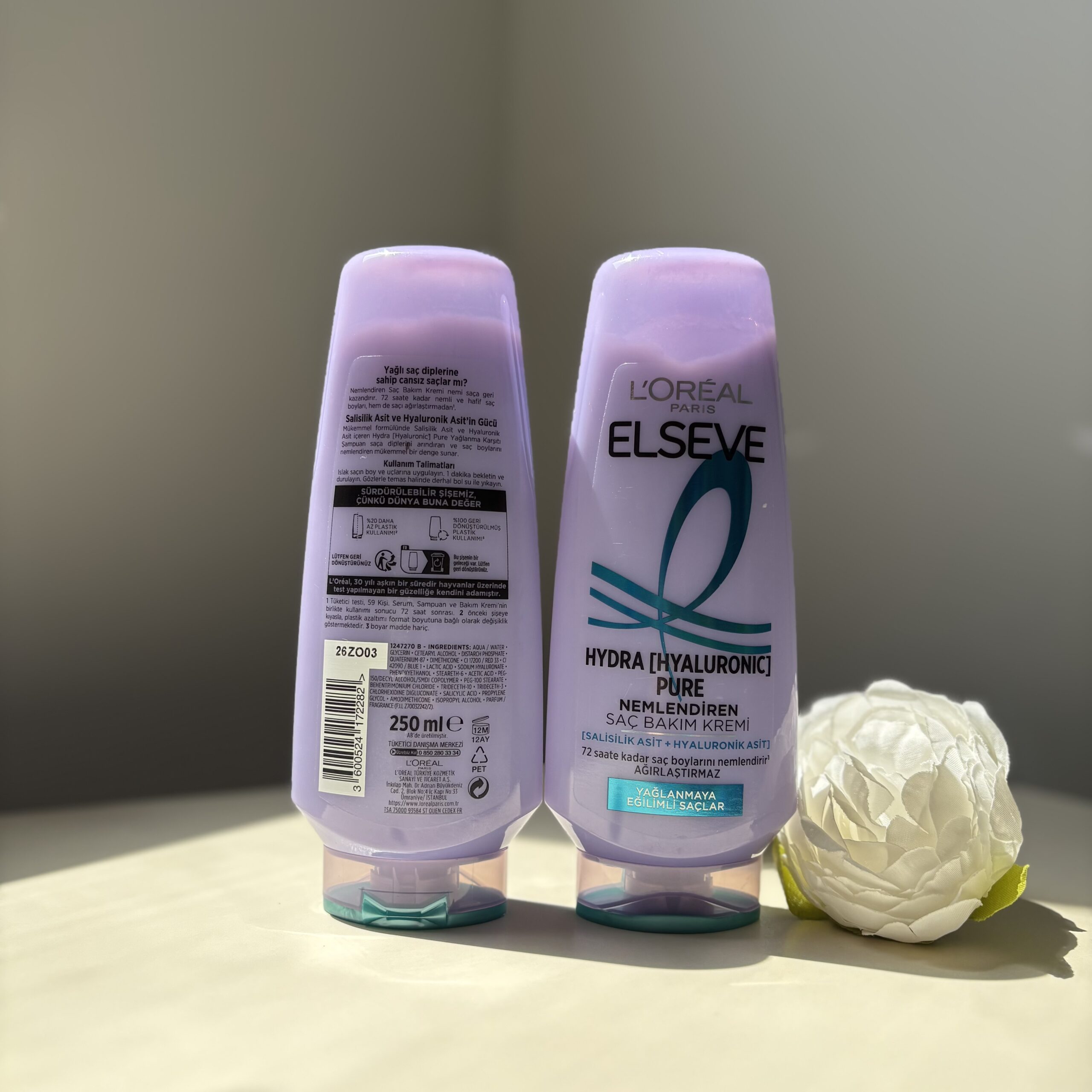 IMG_7376 نرمکننده مو السیو لورآل (Elseve) مدل Hydra Hyaluronic Pure مخصوص ریشه چرب و ساقه خشک حجم ۲۵۰ میل - Image 1